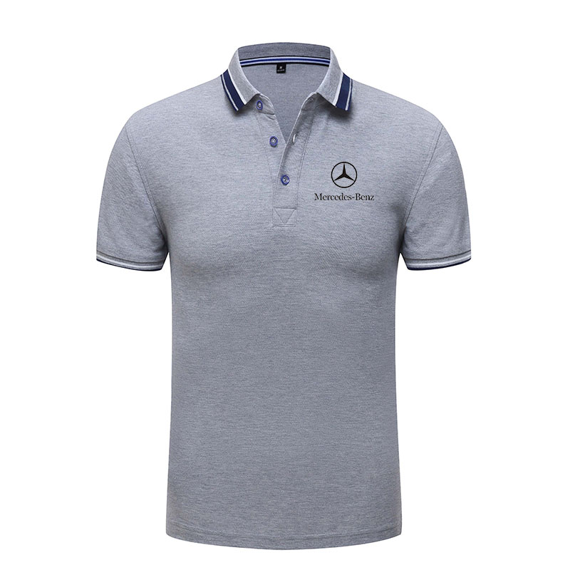 2022 Polo Mercedes-Benz Homme Coton Col Contrasté Slim Fit Manche Courte